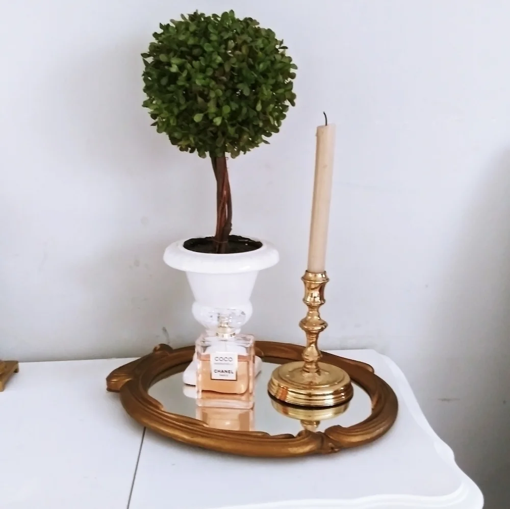 Vintage‎ Syroco wood gold mirror 1940 faux Bois
